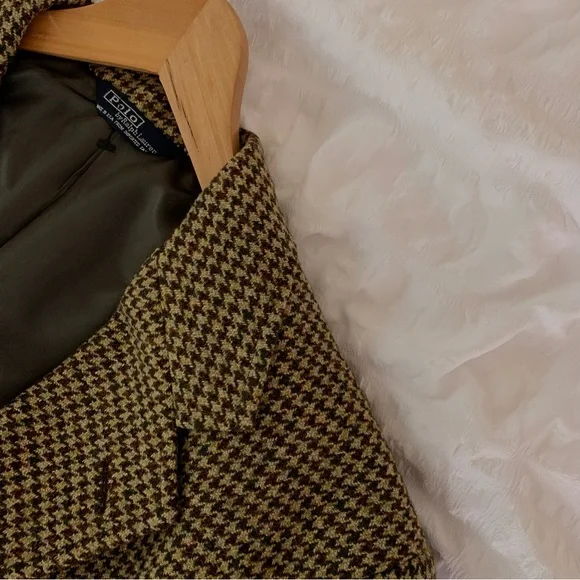 Vintage Polo Ralph Lauren Brown Tweed Blazer - Picture 6 of 12